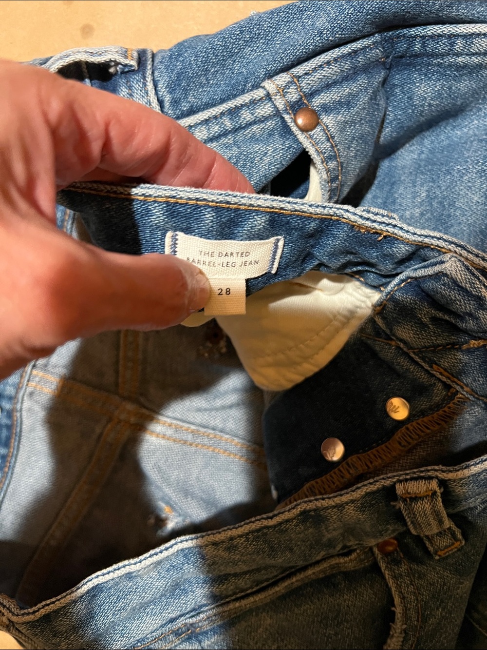 Madewell Women's Blue The Darted Barrel Wide-Leg Jeans - Picture 3 of 5